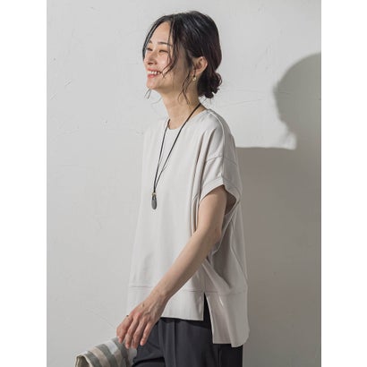 汗染み軽減ボックスシルエットカットソー （ベージュ）｜詳細画像