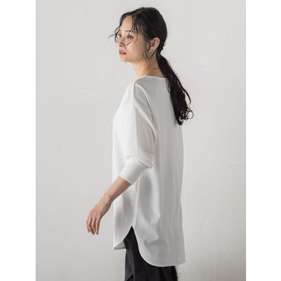 【WEB限定MTサイズ】季節をつなぐTシャツブラウス （オフホワイト）｜詳細画像