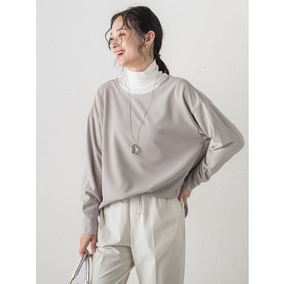【WEB限定MTサイズ】季節をつなぐTシャツブラウス （ライトグレー）｜詳細画像