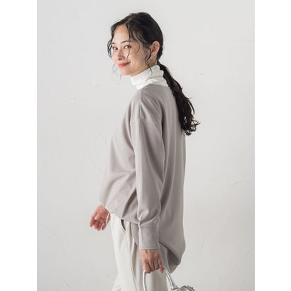 【WEB限定MTサイズ】季節をつなぐTシャツブラウス （ライトグレー）｜詳細画像