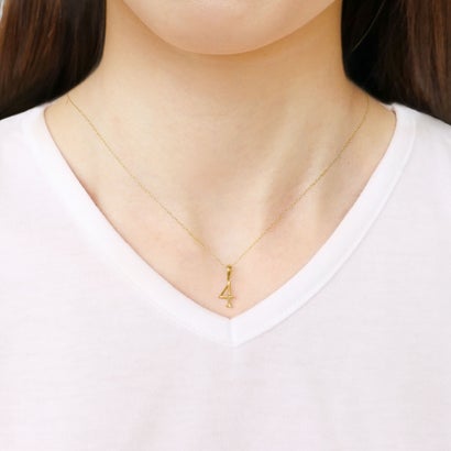ララクリスティー LARA Christie ペンダントトップ 数字 ナンバー レディース メンズ K18 プラチナ チャーム ネックレス 4 （イエローゴールド/ナンバー4）｜詳細画像