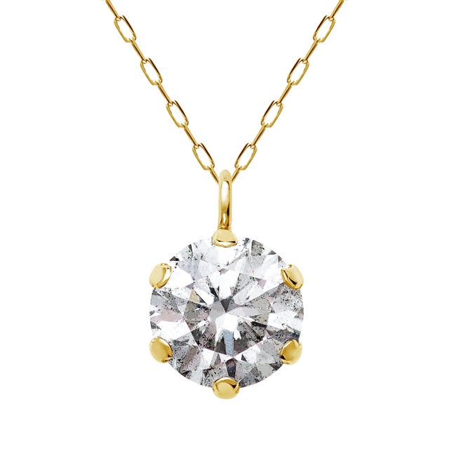 ネックレス ソリティア ダイヤモンド  0.5ct 1粒 K18 ゴールド 18金 （ゴールド）