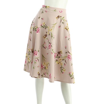 LARA FASHION ◆淡いピンクにフローラル柄の春色フレアスカート｜詳細画像