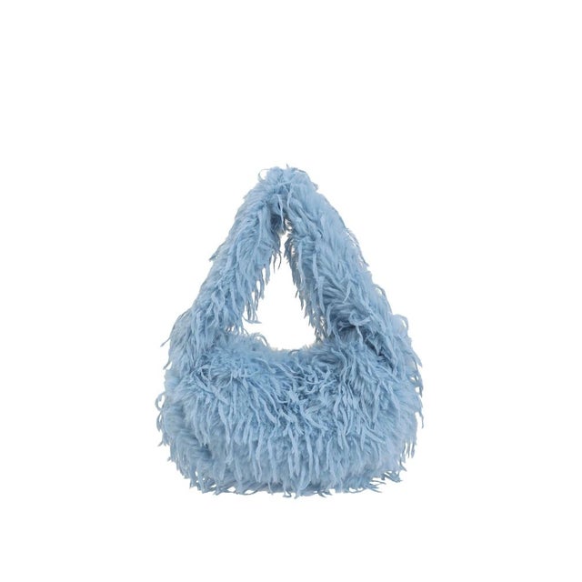 フェザーフェイクファーBAG （ブルー）