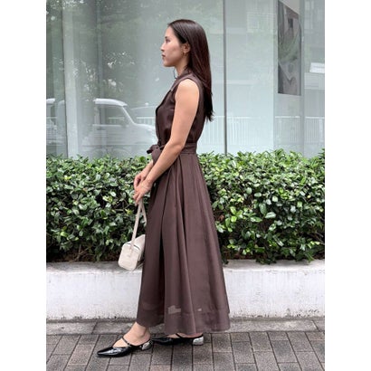 アシメヘムトレンチワンピース （ブラウン）｜詳細画像