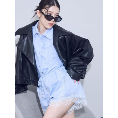 ラグナムーン LAGUNAMOON 【周年限定】ビジューレースデザインシャツ （ブルー）｜詳細画像
