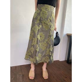 モール刺繍スカート（グリーン）