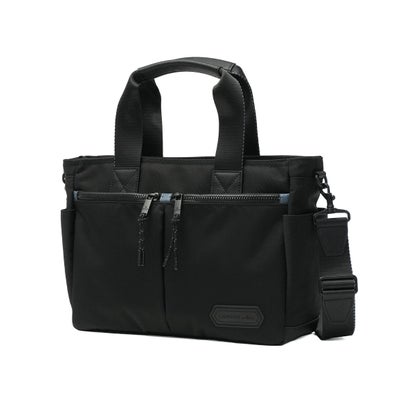 ランバン オン ブルー LANVIN en Bleu トートバッグ メンズ トート 小さめ ブランド 大人 上品 ショルダーバッグ 手持ち 斜め掛け 肩掛け ファスナー 軽量 横型 2WAY B5 撥水 フレーズ ドライビングトート 527501 （クロ）｜詳細画像