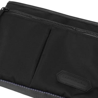ランバン オン ブルー LANVIN en Bleu ショルダーバッグ メンズ 斜めがけバッグ 小さめ ブランド 大人 上品 ミニショルダー バッグ 横型 斜め掛け 肩掛け ファスナー 軽量 A5 撥水 フレーズ サコッシュ 527101 （クロ）｜詳細画像