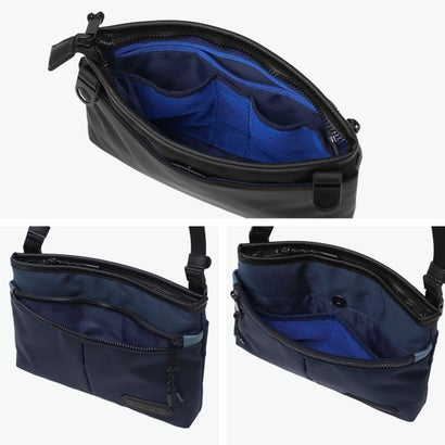 ランバン オン ブルー LANVIN en Bleu ショルダーバッグ メンズ 斜めがけバッグ 小さめ ブランド 大人 上品 ミニショルダー バッグ 横型 斜め掛け 肩掛け ファスナー 軽量 A5 撥水 フレーズ サコッシュ 527101 （クロ）｜詳細画像