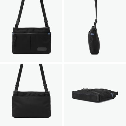 ランバン オン ブルー LANVIN en Bleu ショルダーバッグ メンズ 斜めがけバッグ 小さめ ブランド 大人 上品 ミニショルダー バッグ 横型 斜め掛け 肩掛け ファスナー 軽量 A5 撥水 フレーズ サコッシュ 527101 （クロ）｜詳細画像