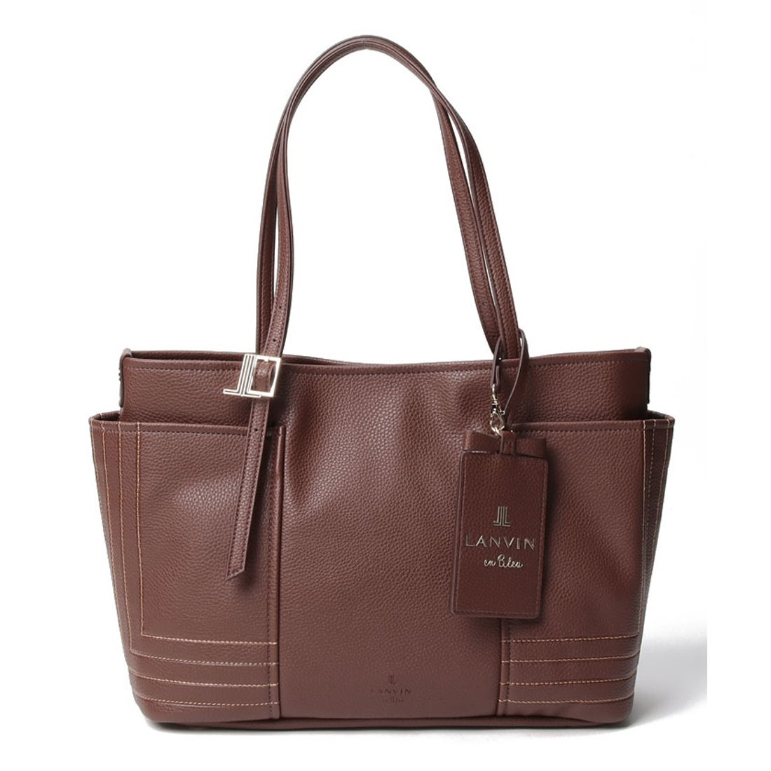 LANVIN en Bleu ミルタ パスケース付トートバッグ ブラウン 