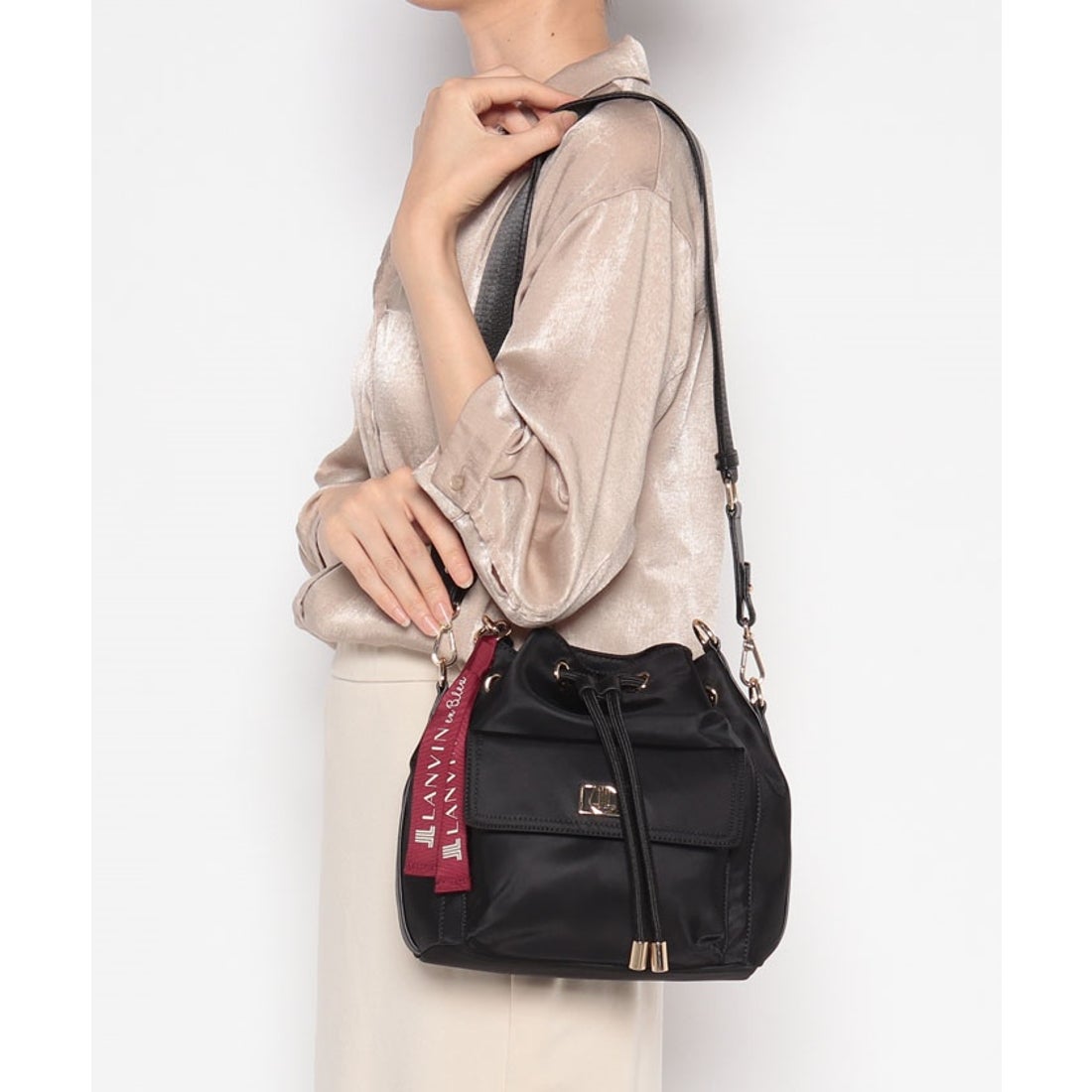 LANVIN en Bleu リセ 2WAYコンパクトリュック ブラック -靴 