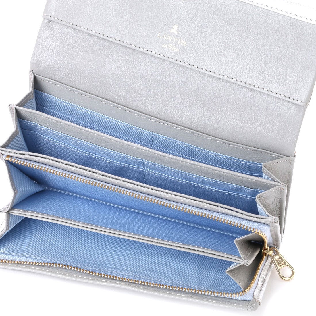 ランバン オン ブルー LANVIN en Bleu シャペルブランリ かぶせ型長財布 （シルバー）