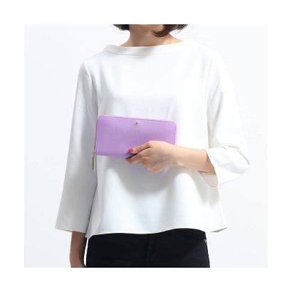 ランバンオンブルー 財布 長財布 レディース レディース長財布 大容量 ブランド 本革 大人 女性 かわいい シンプル ラウンドファスナー 軽量 リュクサンブール ラウンド札入れ 480119（ペールピンク）｜詳細画像