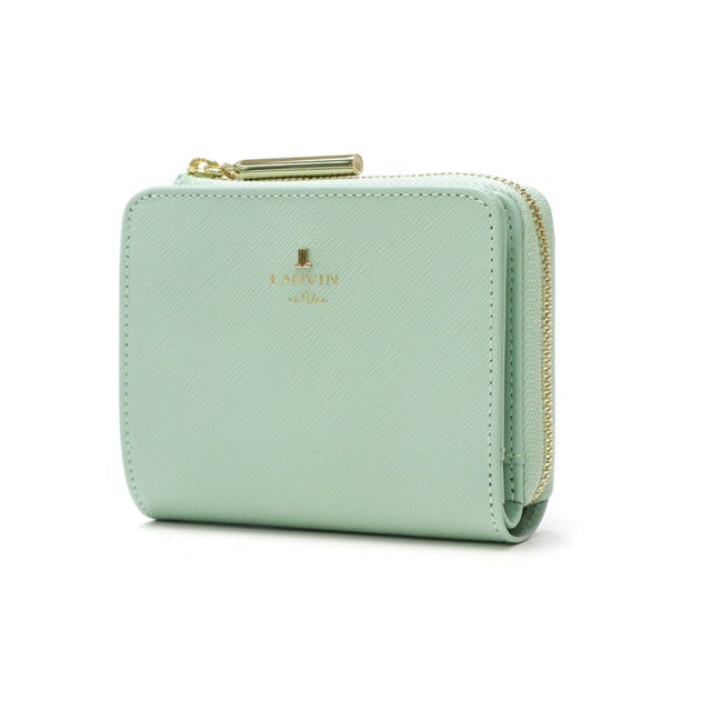 ランバンオンブルー 財布 二つ折り財布 二つ折り レディース レディース財布 ブランド 本革 大人 女性 かわいい シンプル 使いやすい 二つ折 軽量 リュクサンブール 二つ折りＬＦ札入れ 480453（ミント）