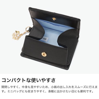 コインケース レディース 小銭入れ 羊革 ブランド 女性 おしゃれ キルティング ミニ ウォレット 財布 ボックス型 小銭 カード 軽量 レザー 革 エミリー BOX小銭入れ 485133 （ラベンダー）｜詳細画像