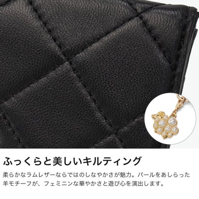 コインケース レディース 小銭入れ 羊革 ブランド 女性 おしゃれ キルティング ミニ ウォレット 財布 ボックス型 小銭 カード 軽量 レザー 革 エミリー BOX小銭入れ 485133 （ラベンダー）｜詳細画像