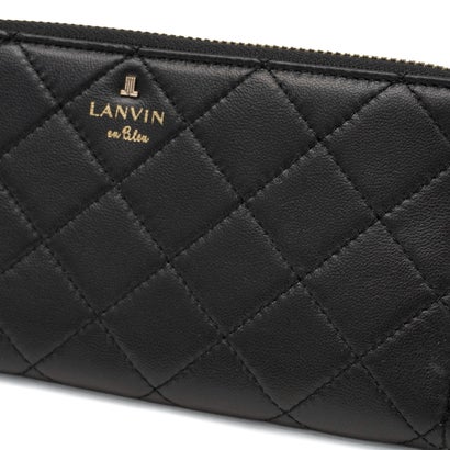 長財布 レディース 財布 羊革 ブランド 女性 おしゃれ キルティング ウォレット L字ファスナー 小銭入れ 札入れ カード 軽量 レザー 革 エミリー Lファスナー長財布 485130 （ブラック）｜詳細画像