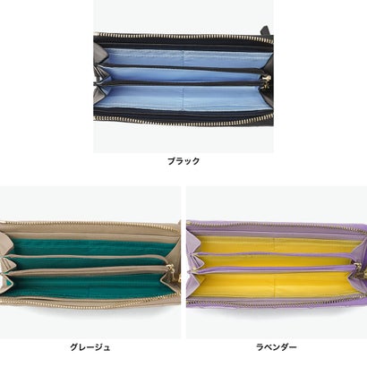長財布 レディース 財布 羊革 ブランド 女性 おしゃれ キルティング ウォレット L字ファスナー 小銭入れ 札入れ カード 軽量 レザー 革 エミリー Lファスナー長財布 485130 （ブラック）｜詳細画像