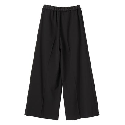 異素材ベルトゴムワイドパンツ （カーキ）｜詳細画像