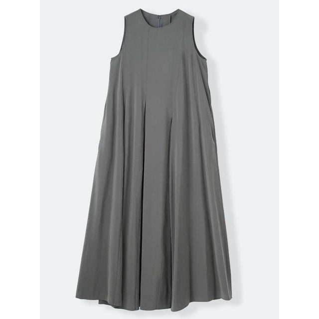 フィブリルレーヨンフレアワンピース （チャコールグレー）