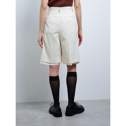 ウールポリエステルショートパンツ （ネイビー）｜詳細画像