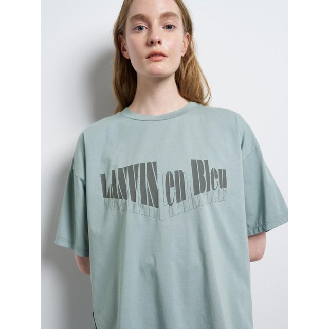 “Summer paradise”ロゴプリントTシャツ （ライトグリーン）
