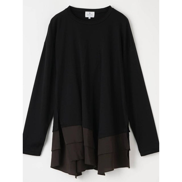 レイヤードヘムコンビカットソー （ブラック）