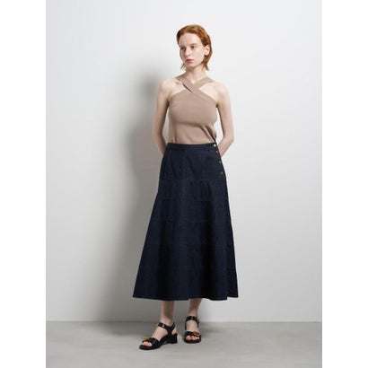 Lee×LANVIN en Bleuデニムフレアスカート （ネイビー）｜詳細画像