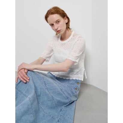 Lee×LANVIN en Bleuデニムフレアスカート （ネイビー）｜詳細画像
