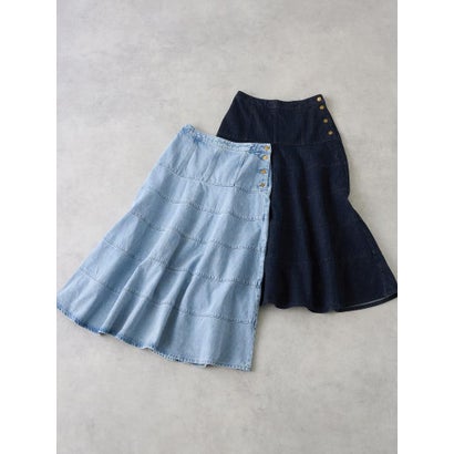 Lee×LANVIN en Bleuデニムフレアスカート （ネイビー）｜詳細画像