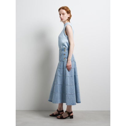 Lee×LANVIN en Bleuデニムフレアスカート （ネイビー）｜詳細画像