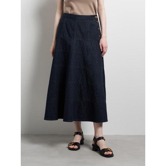 Lee×LANVIN en Bleuデニムフレアスカート （ネイビー）