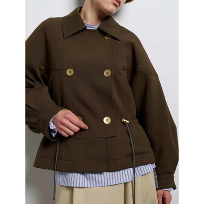 ランバン オン ブルー LANVIN en Bleu ドロストショートブルゾン （チャコールグレー）｜詳細画像