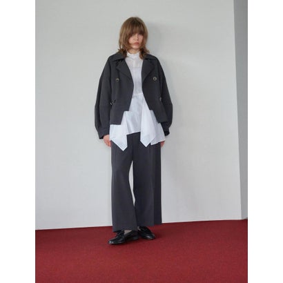 ランバン オン ブルー LANVIN en Bleu ドロストショートブルゾン （チャコールグレー）｜詳細画像