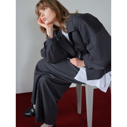 ランバン オン ブルー LANVIN en Bleu ドロストショートブルゾン （チャコールグレー）｜詳細画像