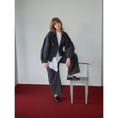 ランバン オン ブルー LANVIN en Bleu ドロストショートブルゾン （チャコールグレー）｜詳細画像