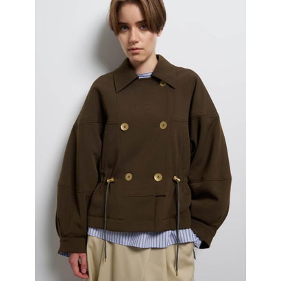ランバン オン ブルー LANVIN en Bleu ドロストショートブルゾン （ブラウン）｜詳細画像