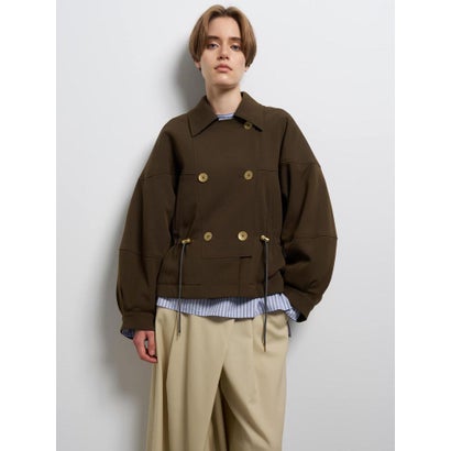 ランバン オン ブルー LANVIN en Bleu ドロストショートブルゾン （ブラウン）｜詳細画像