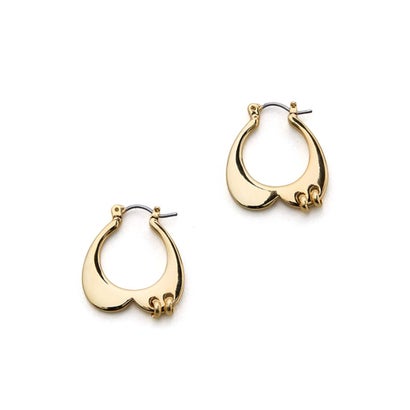 ラピュイ LAPUIS プレート ハート ピアスド イヤリングス（Plate heart pierced earrings） （ゴールド）｜詳細画像