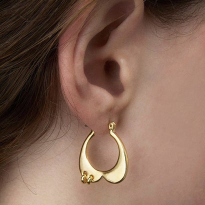 ラピュイ LAPUIS プレート ハート ピアスド イヤリングス（Plate heart pierced earrings） （ゴールド）｜詳細画像