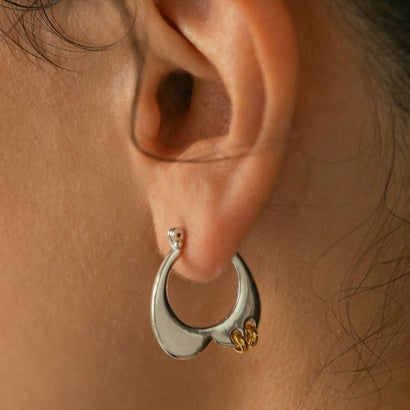 ラピュイ LAPUIS プレート ハート ピアスド イヤリングス（Plate heart pierced earrings） （マルチ）｜詳細画像