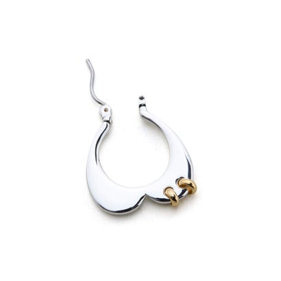 ラピュイ LAPUIS プレート ハート ピアスド イヤリングス（Plate heart pierced earrings） （マルチ）｜詳細画像