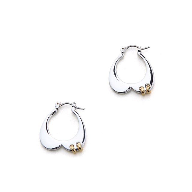プレート ハート ピアスド イヤリングス（Plate heart pierced earrings） （マルチ）