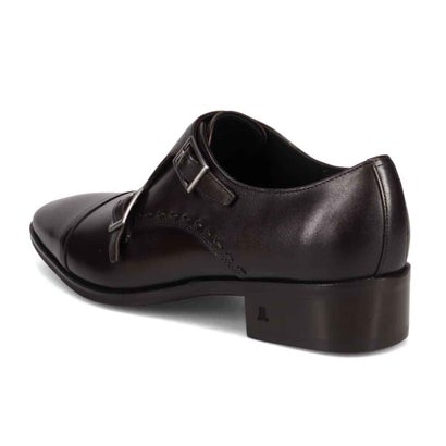 ランバン コレクション LANVIN COLLECTION 「Recovery Shiatsu Insole」搭載で指圧効果により血行をよくする。ダブルモンクストラップドレスシューズ LV1021XR （ダークブラウン）｜詳細画像
