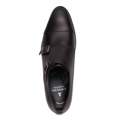 ランバン コレクション LANVIN COLLECTION 「Recovery Shiatsu Insole」搭載で指圧効果により血行をよくする。ダブルモンクストラップドレスシューズ LV1021XR （ダークブラウン）｜詳細画像