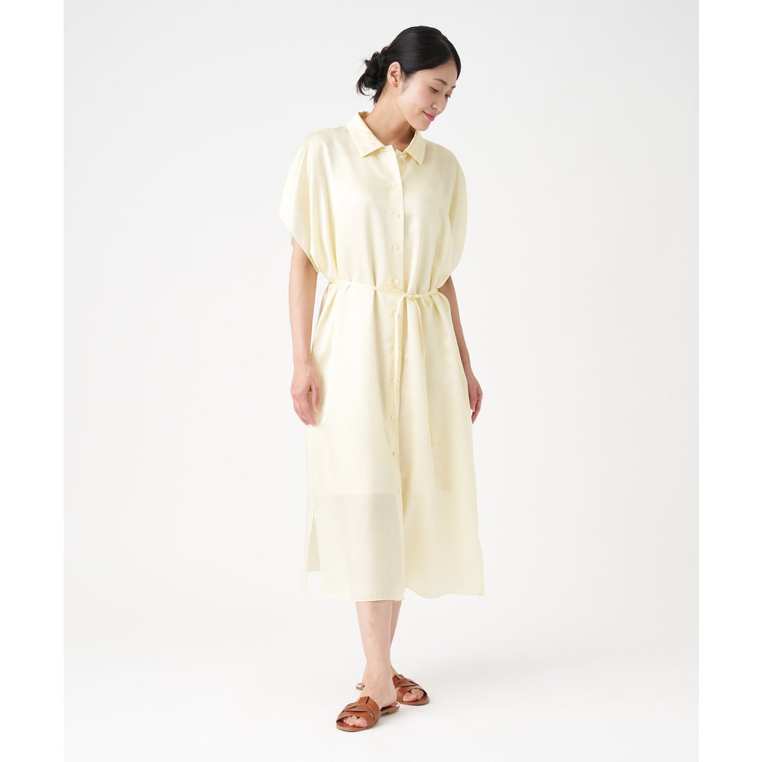 LANVIN 新品 】ランバンシルクシフォン袖ワンピース