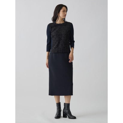 ランバン コレクション LANVIN COLLECTION 14ゲージレースデザインニット （ライトピンク）｜詳細画像