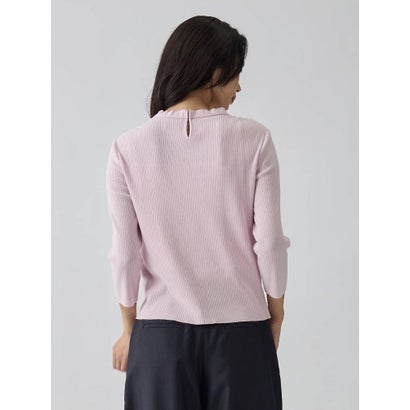 ランバン コレクション LANVIN COLLECTION 14ゲージレースデザインニット （ライトピンク）｜詳細画像